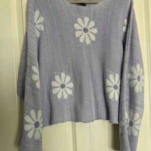 ARULA Lavender Floral Crewneck Sweater
